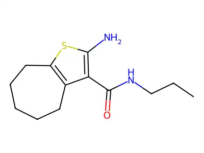 2-amino-N-propyl-5,6,7,8-tetrahydro-4H-cyclohepta[b]thiophene-3-carboxamide structure