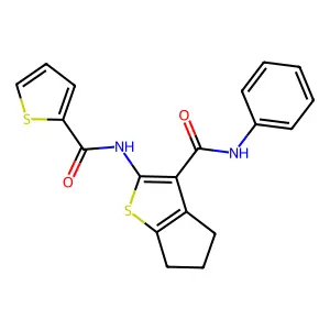N-[3-(PHENYLCARBAMOYL)-4H,5H,6H-CYCLOPENTA[B]THIOPHEN-2-YL]THIOPHENE-2-CARBOXAMIDE structure