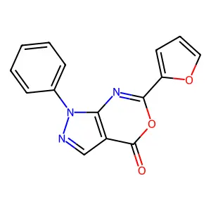 6-(Furan-2-yl)-1-phenylpyrazolo[3,4-d][1,3]oxazin-4-one structure