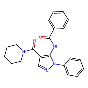 N-[2-phenyl-4-(piperidine-1-carbonyl)pyrazol-3-yl]benzamide structure