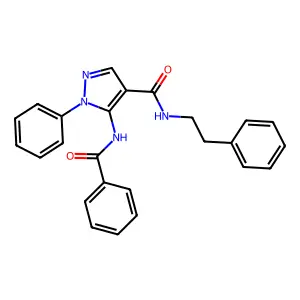 5-benzamido-1-phenyl-N-(2-phenylethyl)pyrazole-4-carboxamide structure