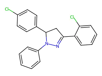 5-(2-Chlorophenyl)-3-(4-chlorophenyl)-2-phenyl-3,4-dihydropyrazole structure