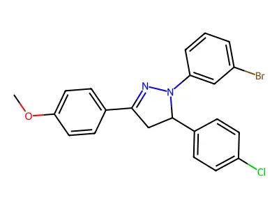 2-(3-Bromophenyl)-3-(4-chlorophenyl)-5-(4-methoxyphenyl)-3,4-dihydropyrazole structure