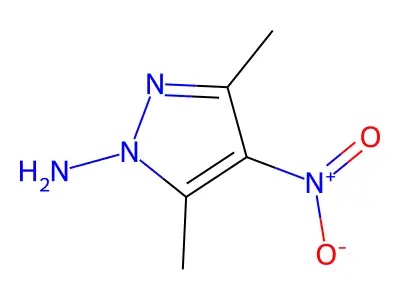 3,5-dimethyl-4-nitro-1H-pyrazol-1-amine structure