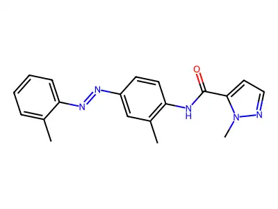 2-methyl-2H-pyrazole-3-carboxylic acid (2-methyl-4-o-tolylazophenyl)amide structure