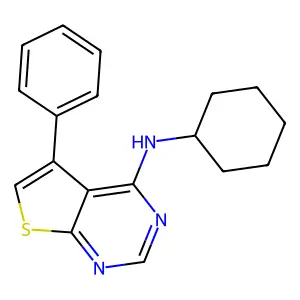 N-cyclohexyl-5-phenylthieno[2,3-d]pyrimidin-4-amine structure