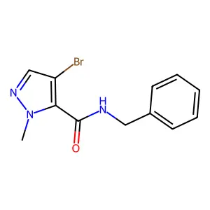 N-benzyl-4-bromo-2-methylpyrazole-3-carboxamide structure
