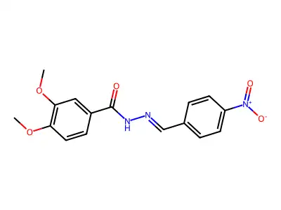 3,4-dimethoxy-N-[(4-nitrophenyl)methylideneamino]benzamide structure