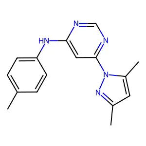6-(3,5-dimethylpyrazol-1-yl)-N-(4-methylphenyl)pyrimidin-4-amine structure