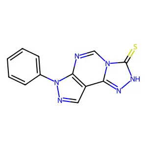 7-phenyl-2,7-dihydro-3H-pyrazolo[4,3-e][1,2,4]triazolo[4,3-c]pyrimidine-3-thione structure
