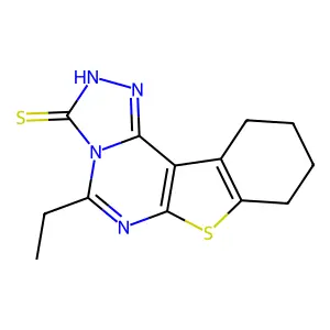 5-ethyl-8,9,10,11-tetrahydrobenzo[4,5]thieno[3,2-e][1,2,4]triazolo[4,3-c]pyrimidine-3(2H)-thione structure