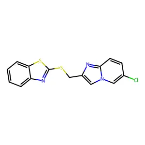 2-(((6-Chloroimidazo[1,2-a]pyridin-2-yl)methyl)thio)benzo[d]thiazole structure