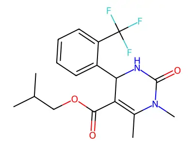 2-Methylpropyl 1,2,3,4-tetrahydro-1,6-dimethyl-2-oxo-4-[2-(trifluoromethyl)phenyl]-5-pyrimidinecarboxylate structure