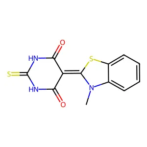 5-(3-Methyl-1,3-benzothiazol-2-ylidene)-2-sulfanylidene-1,3-diazinane-4,6-dione structure