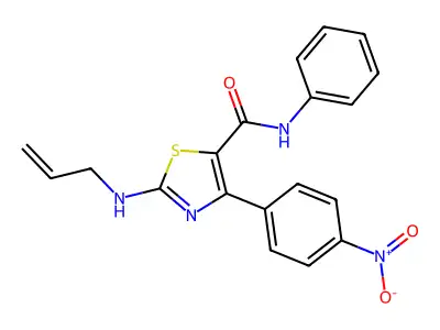 2-(allylamino)-4-(4-nitrophenyl)-N-phenylthiazole-5-carboxamide structure