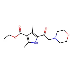 ethyl 2,4-dimethyl-5-(2-morpholin-4-ylacetyl)-1H-pyrrole-3-carboxylate structure