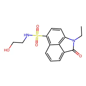 1-ethyl-N-(2-hydroxyethyl)-2-oxo-1,2-dihydrobenzo[cd]indole-6-sulfonamide structure
