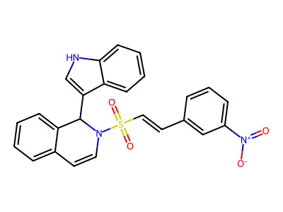 1-(1H-indol-3-yl)-2-[(E)-2-(3-nitrophenyl)ethenyl]sulfonyl-1H-isoquinoline structure