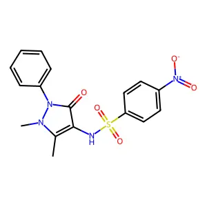 2,3-Dimethyl-4-(((4-nitrophenyl)sulfonyl)amino)-1-phenyl-3-pyrazolin-5-one structure