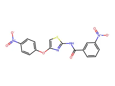 3-nitro-N-[4-(4-nitrophenoxy)-1,3-thiazol-2-yl]benzamide structure