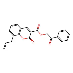 8-Allyl-2-oxo-2H-chromene-3-carboxylic acid 2-oxo-2-phenyl-ethyl ester structure