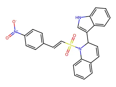 2-(1H-indol-3-yl)-1-[2-(4-nitrophenyl)ethenylsulfonyl]-2H-quinoline structure