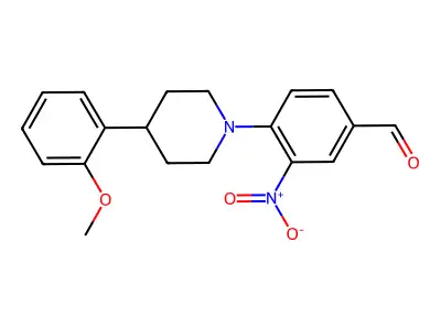 4-[4-(2-Methoxyphenyl)piperidino]-3-nitrobenzaldehyde structure