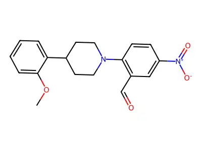 2-[4-(2-Methoxyphenyl)piperidin-1-yl]-5-nitrobenzaldehyde structure