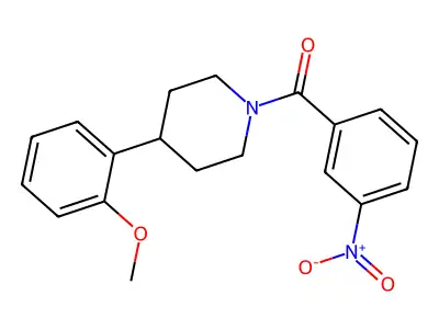 [4-(2-Methoxyphenyl)-1-piperidinyl](3-nitrophenyl)methanone structure