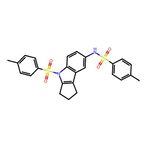 4-methyl-N-(4-tosyl-1,2,3,4-tetrahydrocyclopenta[b]indol-7-yl)benzenesulfonamide structure