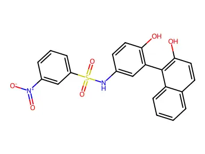 N-[4-hydroxy-3-(2-hydroxynaphthalen-1-yl)phenyl]-3-nitrobenzenesulfonamide structure