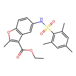 Ethyl 5-[(mesitylsulfonyl)amino]-2-methyl-1-benzofuran-3-carboxylate structure