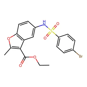 Ethyl 5-[(4-bromophenyl)sulfonylamino]-2-methyl-1-benzofuran-3-carboxylate structure