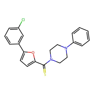 (5-(3-Chlorophenyl)furan-2-yl)(4-phenylpiperazin-1-yl)methanethione structure