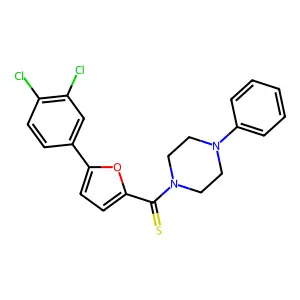 (5-(3,4-Dichlorophenyl)furan-2-yl)(4-phenylpiperazin-1-yl)methanethione structure