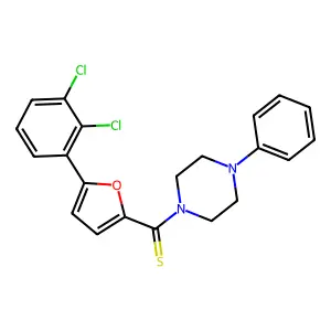 [5-(2,3-Dichlorophenyl)furan-2-yl]-(4-phenylpiperazin-1-yl)methanethione structure