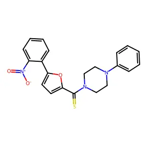 (5-(2-Nitrophenyl)furan-2-yl)(4-phenylpiperazin-1-yl)methanethione structure