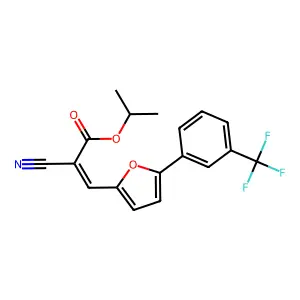 (E)-isopropyl 2-cyano-3-(5-(3-(trifluoromethyl)phenyl)furan-2-yl)acrylate structure