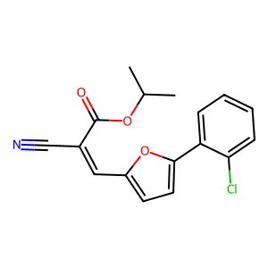 (E)-isopropyl 3-(5-(2-chlorophenyl)furan-2-yl)-2-cyanoacrylate structure