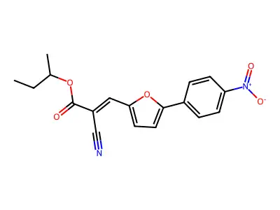 sec-Butyl 2-cyano-3-(5-(4-nitrophenyl)furan-2-yl)acrylate structure