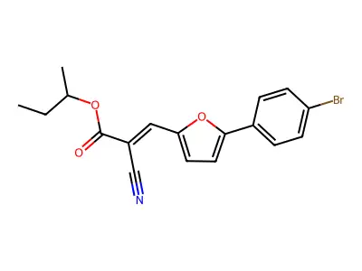 butan-2-yl (2E)-3-[5-(4-bromophenyl)furan-2-yl]-2-cyanoprop-2-enoate structure