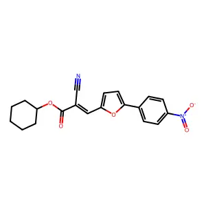 (E)-cyclohexyl 2-cyano-3-(5-(4-nitrophenyl)furan-2-yl)acrylate structure
