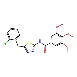 N-(5-(2-chlorobenzyl)thiazol-2-yl)-3,4,5-trimethoxybenzamide structure