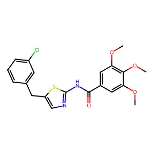 N-(5-(3-chlorobenzyl)thiazol-2-yl)-3,4,5-trimethoxybenzamide structure