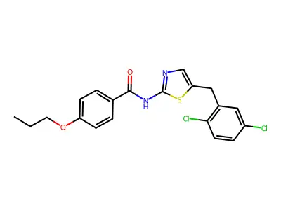 N-{5-[(2,5-Dichlorophenyl)methyl]-1,3-thiazol-2-YL}-4-propoxybenzamide structure