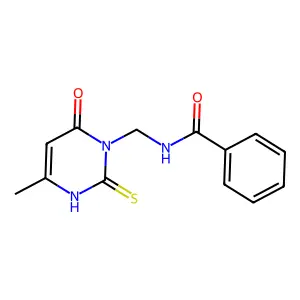 N-((2-Mercapto-4-methyl-6-oxo-1(6H)-pyrimidinyl)methyl)benzamide structure