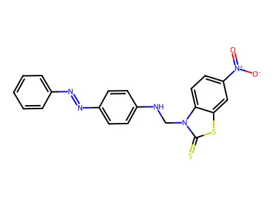 2(3H)-Benzothiazolethione, 6-nitro-3-[[[4-(2-phenyldiazenyl)phenyl]amino]methyl]- structure