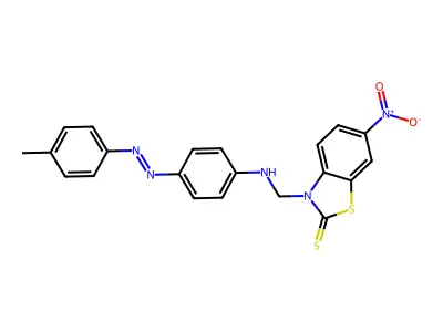 2(3H)-Benzothiazolethione, 3-[[[4-[2-(4-methylphenyl)diazenyl]phenyl]amino]methyl]-6-nitro- structure