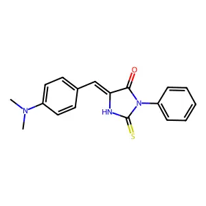 (5E)-5-[4-(dimethylamino)benzylidene]-2-mercapto-3-phenyl-3,5-dihydro-4H-imidazol-4-one structure
