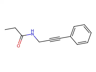 N-(3-phenylprop-2-yn-1-yl)propanamide structure